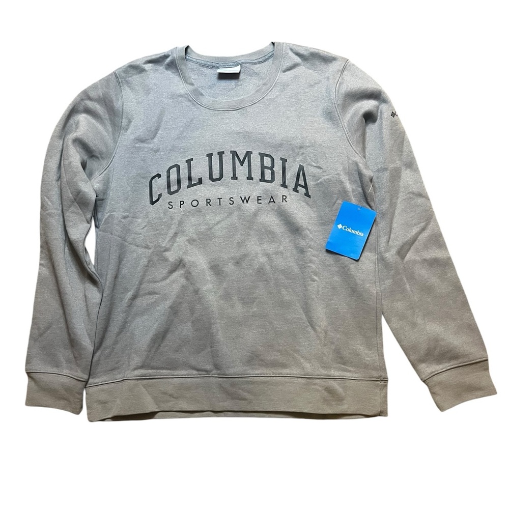 Columbia Women's Large Gray Trek Black Graphic Crew Sweatshirt